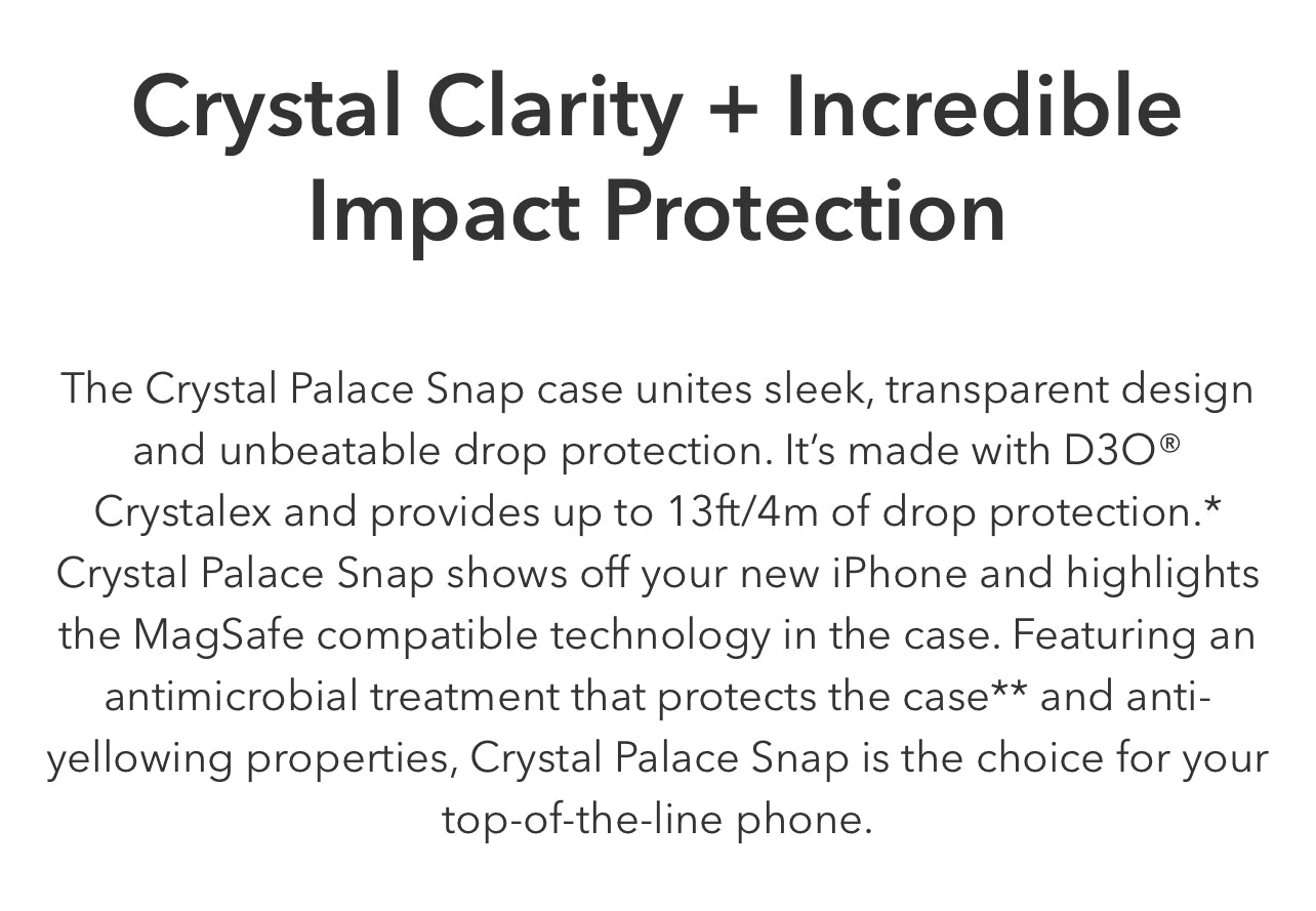 ZAGG Gear4 Crystal Palace Snap Clear Hardshell Phone Case with MagSafe- for Apple iPhone Series - Super Savings Technologies Co.,LTD ZAGG Gear4 Crystal Palace Snap Clear Hardshell Phone Case with MagSafe- for Apple iPhone Series - Super Savings Technologies Co.,LTD